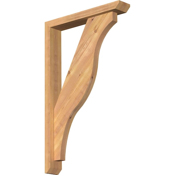 Ekena Millwork Funston Slat Smooth Bracket w/ Offset Brace, Western Red Cedar, 3 1/2"W x 20"D x 32"H BKT0402X20X32FST06SWR - main